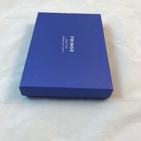 Happy Hanukkah! Tray Glass Holiday Blue Fringe Rectangle Catch All Unisex Decor - Picture 5 of 8